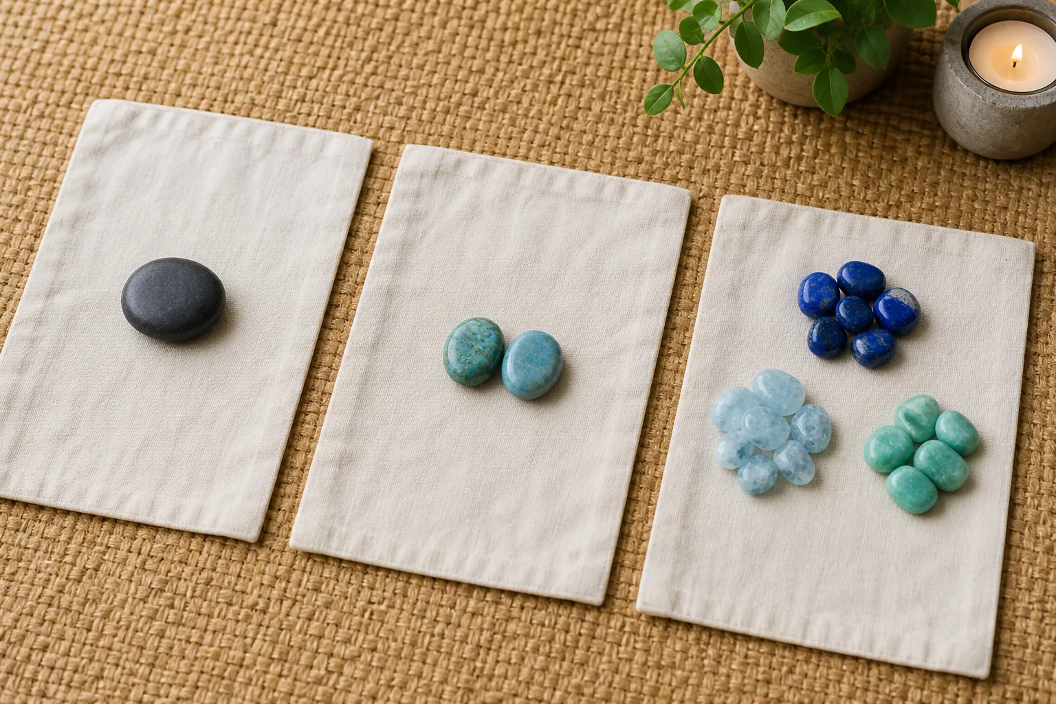 One stone, two stones, and a small group arranged to compare meditation setup choices