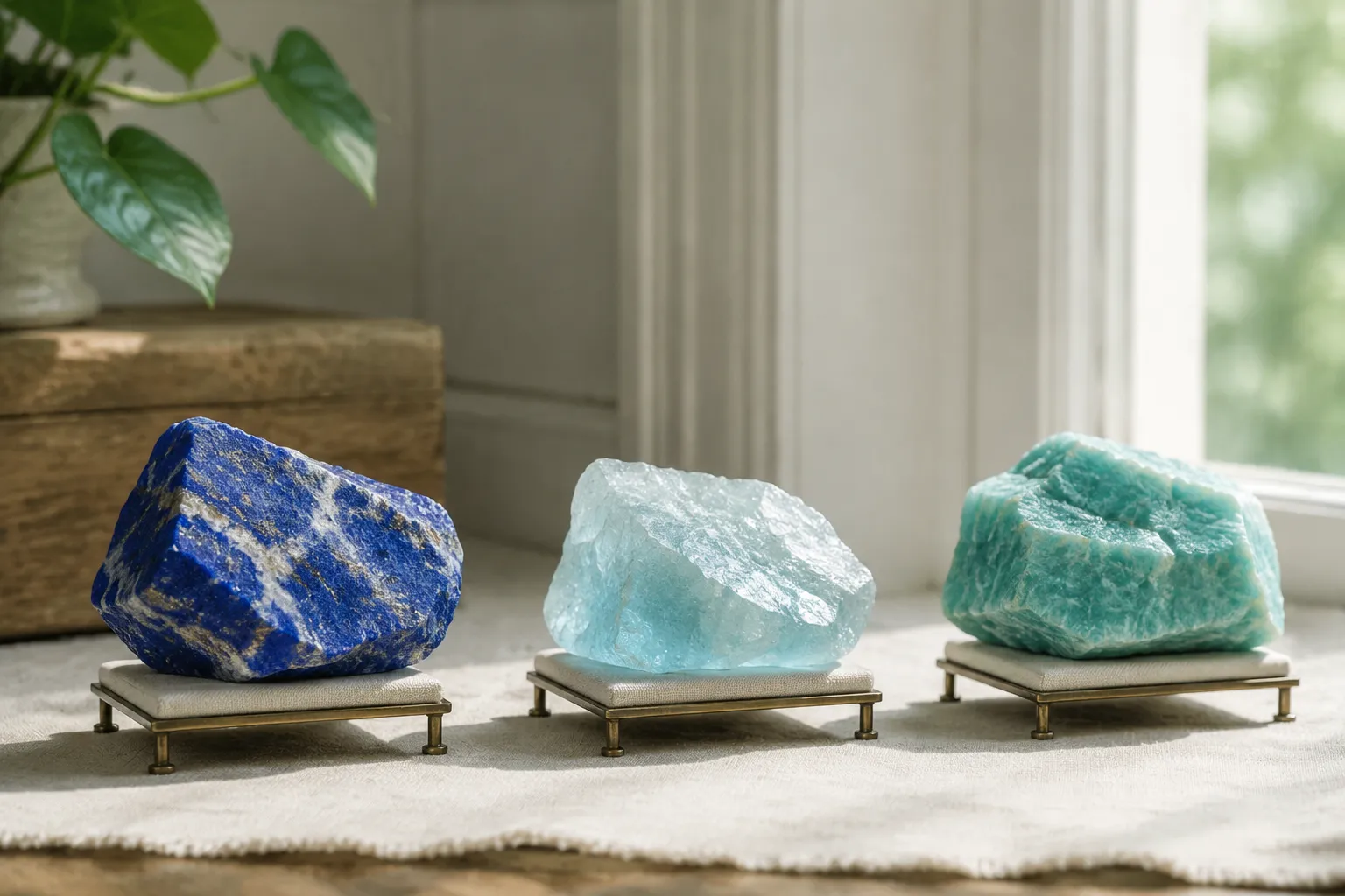 Weekly Display Rotation for Lapis Lazuli, Aquamarine, and Amazonite